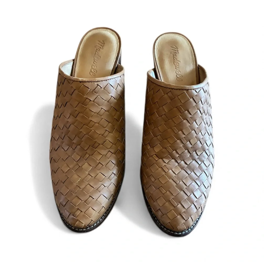 Madewell Tan Woven Leather Mules - Picture 4 of 7